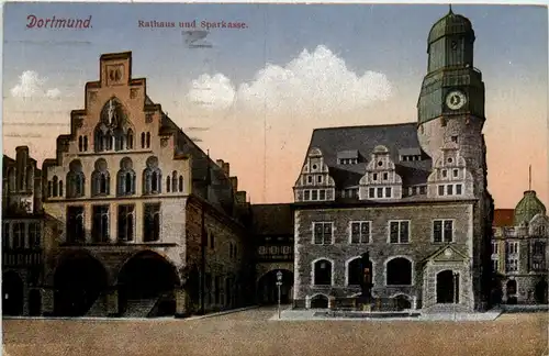 Dortmund - Rathaus und Sparkasse -400544
