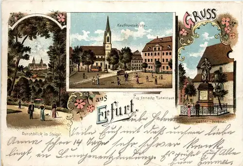 Gruss aus Erfurt - Litho -401456