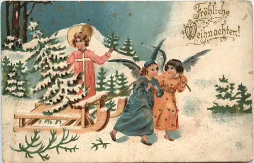 Fröhliche Weihnachten - Prägekarte - Engel -401562