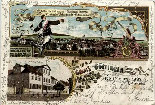Gruss aus Göttingen - Deutsches Haus - Litho -401702