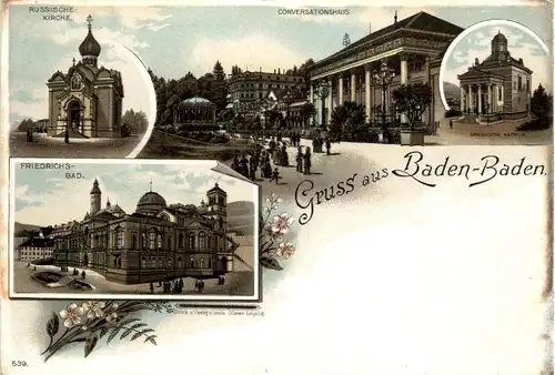 Gruss aus Baden-Baden - Litho -403154