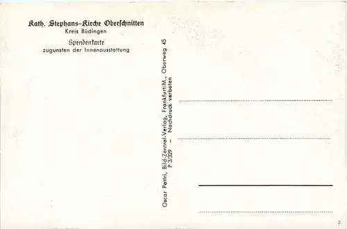 Kirche Oberschnitten Krs. Büdingen Spendenkarte -402418