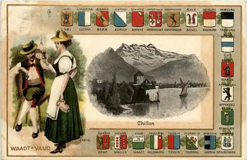 Chillon - Litho Prägekarte -401778