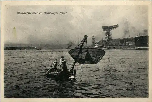 Hamburg Hafen - Wurfnetzfischer -231666