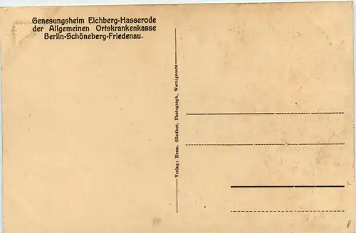 Genesungsheim eichberg Hasserode der Ortskrankenkasse Berlin Schöneberg -402286