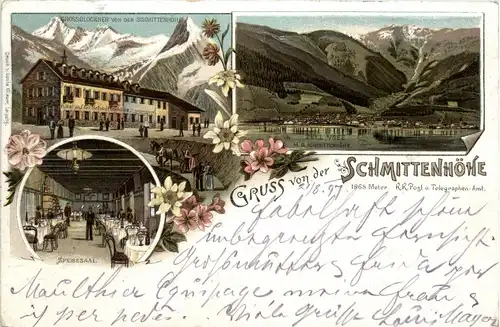 Gruss von der Schmittenhöhe bei Zell am See - Litho -403476