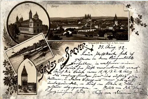 Gruss aus Speyer - Litho Vorläufer 1892 !!! -402892
