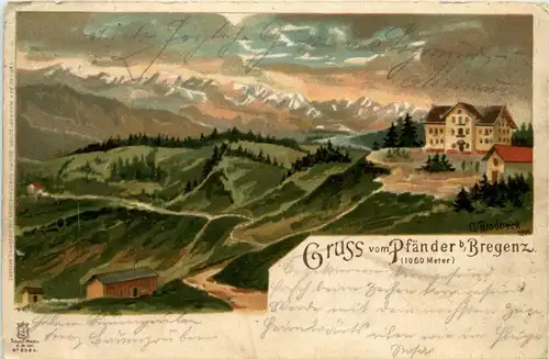 Gruss vom Pfänder bei Bregenz - Litho -403382