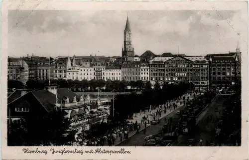 Hamburg - Jungfernstieg mit Alsterpavillon -330318