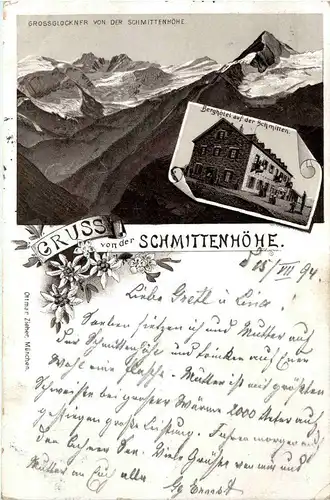 Gruss von der Schmittenhöhe bei Zell am See - Litho 1894 -403472