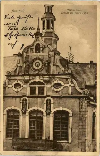 Arnstadt/Thür. - Rathausuhr erbaut im Jahre 1585 -331484