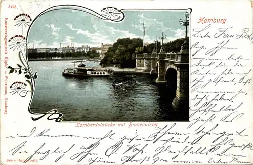 Hamburg - Lombardsbrücke mit Binnenalster -331032