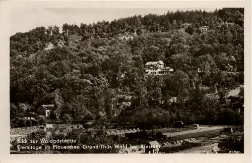 Arnstadt/Thür. - Blick zur Waldgaststätte - Eremitage im Plaueschen Grund -330584