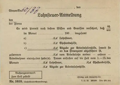 Arnstadt/Thür. - Karte Finanzamt - Lohnsteuer-Anmeldung -331890