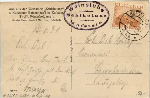 Kufstein, Kaisergebirge und Umgebung/Tirol - Weinstube Schicketanz -330954