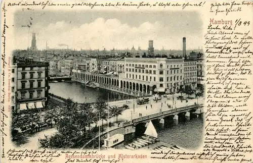 Hamburg - Reesendambrücke und Alsterarkaden -330976