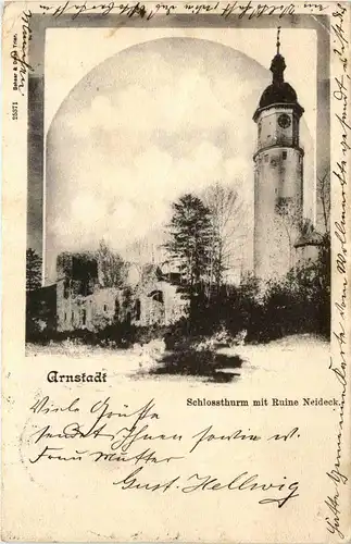 Arnstadt/Thür. - Schlossturm mit Ruine Neideck -331454