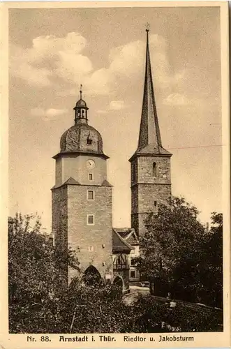 Arnstadt/Thüri. - Riedtor und Jakobsturm -331634