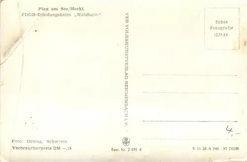 Plau am See, FDGB-Erholungsheim - Waldheim -331322