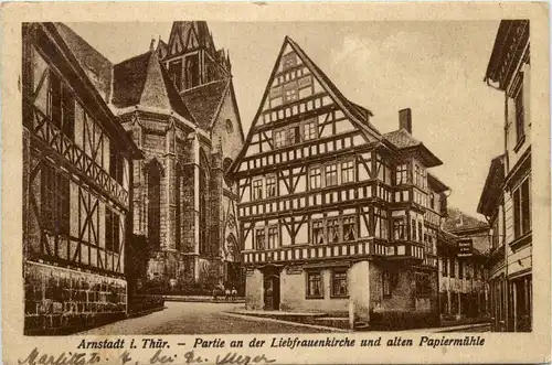 Arnstadt - Partie an der Liebfrauenkirche und alten Papiermühle -331812