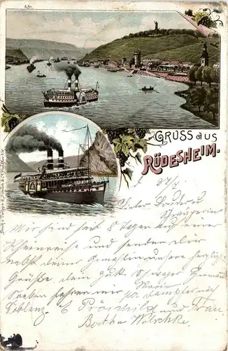 Gruss aus Rüdesheim - Litho -264658