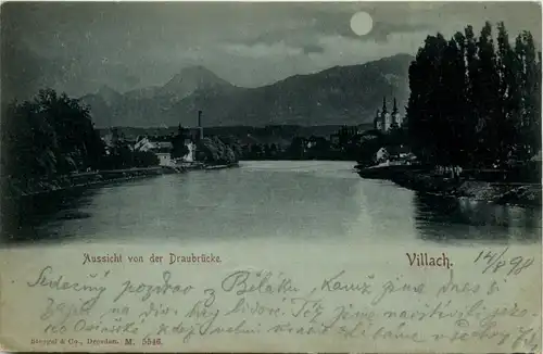 Villach/Kärnten - Aussicht von der Draubrücke -323706