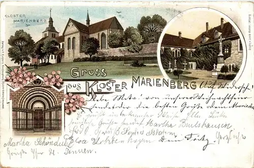 Gruss aus Kloster Marienberg - Helmstedt - Litho -265018