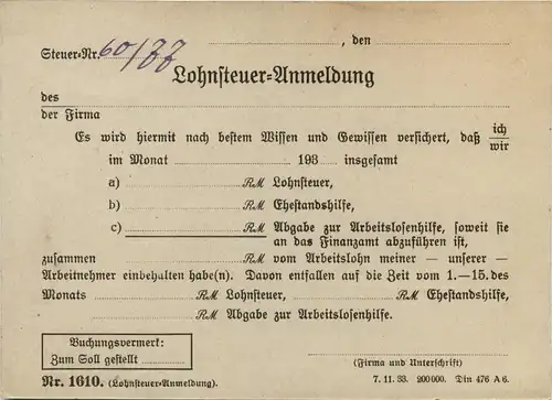 Arnstadt/Thür. - Karte Finanzamt - Lohnsteuer-Anmeldung -331888