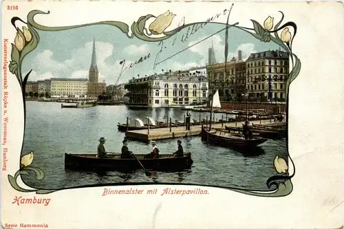 Hamburg - Binnenalster mit Alsterpavillon -332474