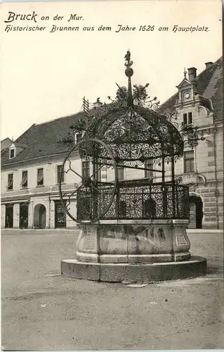 Bruck an der Mur - historischer Brunnen aus dem Jahre 1626 am Hauptplatz -323492