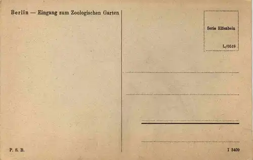 Berlin-Charlottenburg - Zool. Garten, Eingang -328398