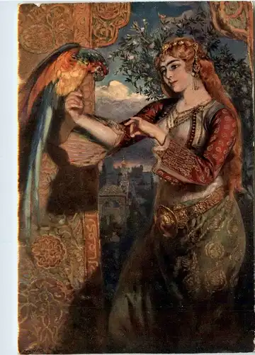 W. Pawliszak - Frau mit Papagei -404726