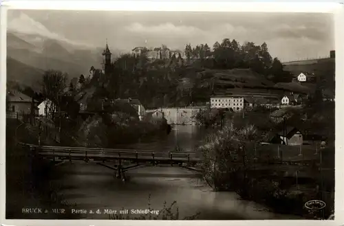 Bruck an der Mur/Steiermark - Partie an der Mürz mit Schlossberg -323600