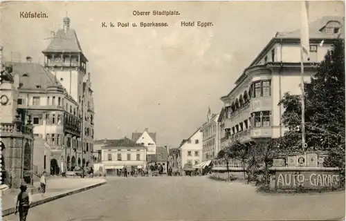 Kufstein/Tirol - Oberer Stadtplatz. Post und Sparkasse, Hotel Egger -329916