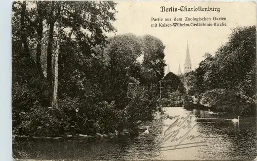 Berlin-Charlottenburg Zool. Garten mit kaiser Wilhelm Gedächtnis-Kirche -328374