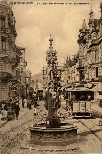 Freiburg i.Br. - Der Fischbrunnen in der Kaiserstrasse -328898