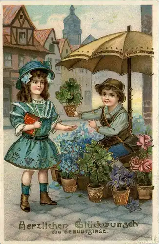 Geburtstag - Blumen Kind -405264