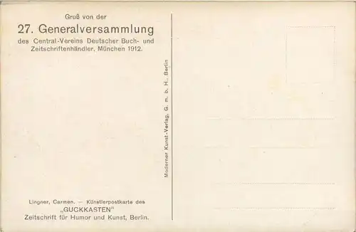 Gruss von der 27. Generalversammlung des Vereins Deutscher Buchhändler München 1912 -404906