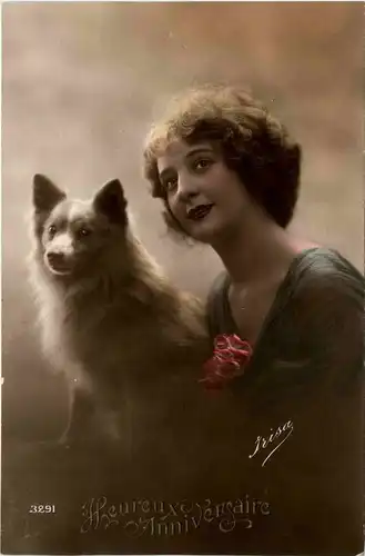 Frau mit Hund -405506