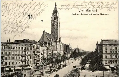 Berlin-Charlottenburg - Berlinerstrasse mit neuem Rathaus -328570