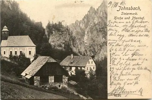 Gesäuse/Steiermark - Gesäuse, Johnsbach , Kirche und pfarrhof -315292