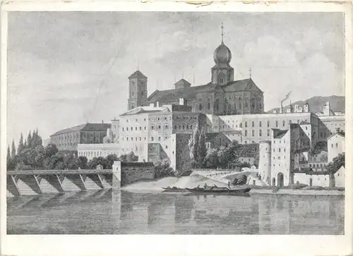 Passau/Bayern - Blick auf Dom und Bischofspaläste -329428