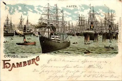 Gruss aus Hamburg - Litho -406688