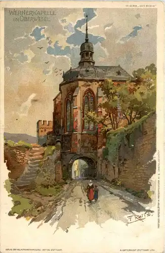 Wernerkapelle in Oberwesel - Litho F. Reiss -406270