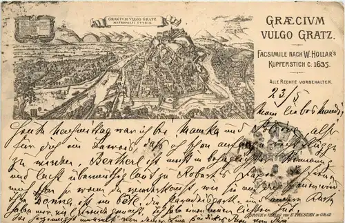 Graz/Steiermark - Graz, Kupferstich v. 1635, GRAECIVM VULGO GRATZ -315904