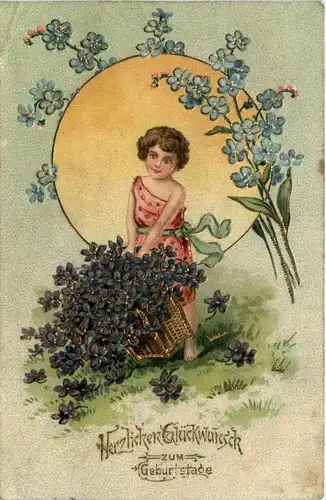 Geburtstag - Blumen Kind -405262