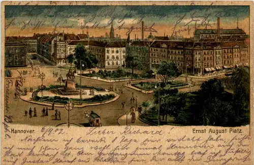 Hannover - Ernst August Platz - Litho -406566