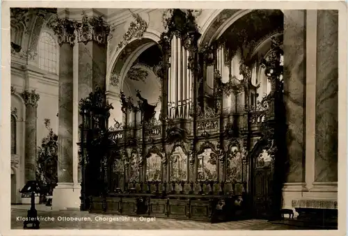 Ottobeuren, Klosterkirche, Chorgestühl und Orgel -333008