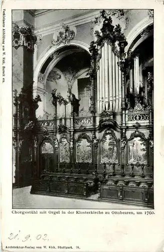 Ottobeuren, Klosterkirche - Chorgestühl mit Orgel -332680