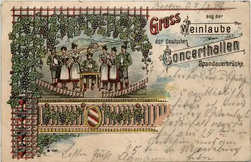 Gruss aus der Weinlaube der deutschen Concerthallen Berlin - Litho -406762